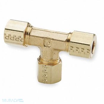 PARKER Union Tee Brass Comp 3/8x1/4x1/4In PK10, 5UNK0