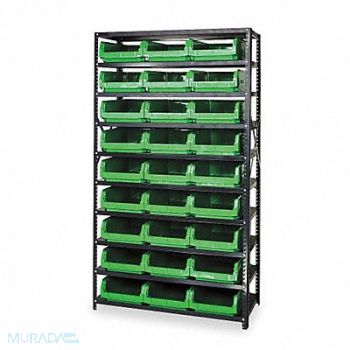 QUANTUM STORAGE SYSTEMS E1528 Bin Shlvng 18inx75inx42in Green, 1VH21