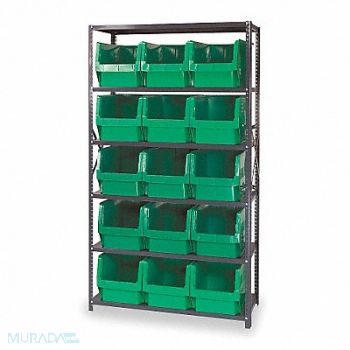 QUANTUM STORAGE SYSTEMS E1530 Bin Shlvng 18inx75inx42in Green, 1VH29