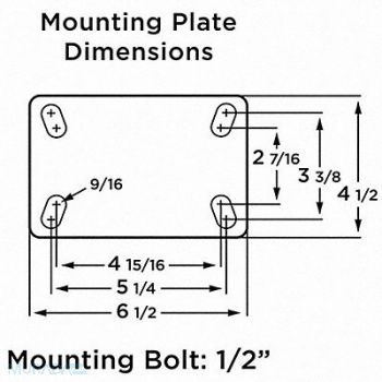 HAMILTON Plate Cstr w/ Pneumatic Whls Swvl 330lb, 36T698