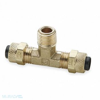 PARKER Branch Tee Brass Comp 3/8Inx1/8In PK10, 5UNN1