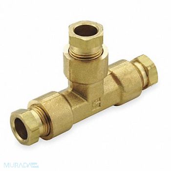 PARKER Union Tee Brass Comp 1/4In PK10, 1VPJ6