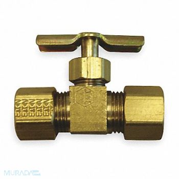 GRAINGER APPROVED Needle Valve Straight Brass 1/4 In., 6MM66