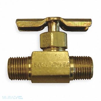 EATON WEATHERHEAD Needle Valve Straight Brass 1/4 in MNPT, 1VPW3