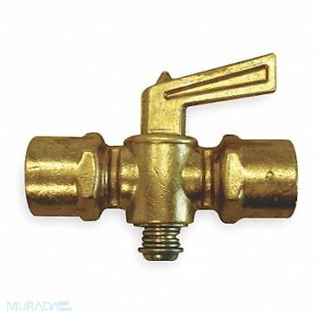 GRAINGER APPROVED Ground Plug Valve 1/4 In 30 PSI Brass, 1VRB2