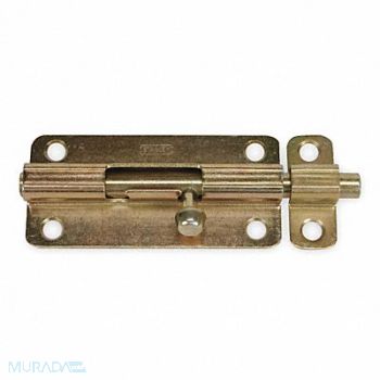 GRAINGER APPROVED Barrel Slide Bolt Yellow Zinc 4 in L, 1VZY1