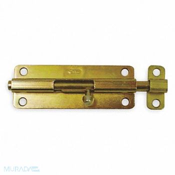 GRAINGER APPROVED Barrel Slide Bolt Yellow Zinc 5 in L, 1VZY5