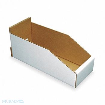 PACKAGING CORPORATION OF AMERICA Corr Shelf Bin White Cardboard 4 3/4 in, 1W767