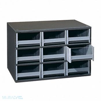 AKRO-MILS G2393 Bin Cab 9GrayDrwr Gray 11 H GrayDrwr, 1W903