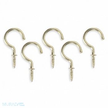 GRAINGER APPROVED Single Point Hook Brass 7/8 L PK20, 1WBJ3