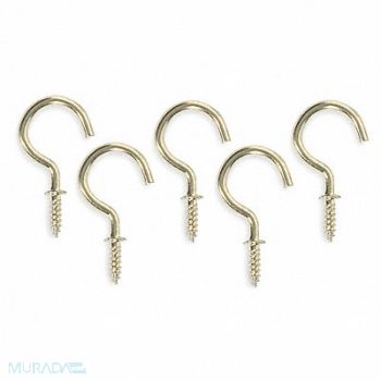 GRAINGER APPROVED Single Point Hook Brass Length 1 In PK20, 1WBJ6