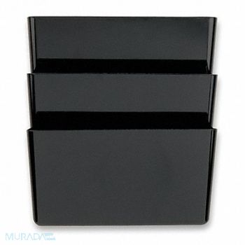 OFFICEMATE Wall Pocket Letter Black 7 In H EA1, 1WDZ9