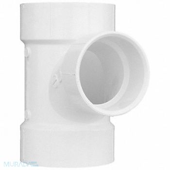 GRAINGER APPROVED Sanitary Reducing Tee PVC 4 x 4 x 3 in, 1WJR2