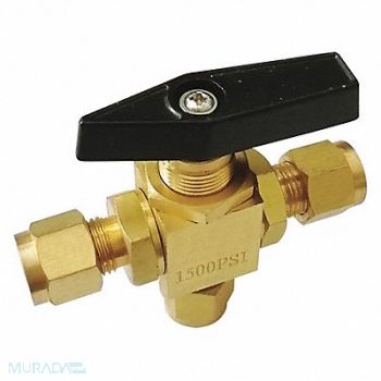 GRAINGER APPROVED Brass BV 3-Way CompxCompxComp 1/4, 1WMW5