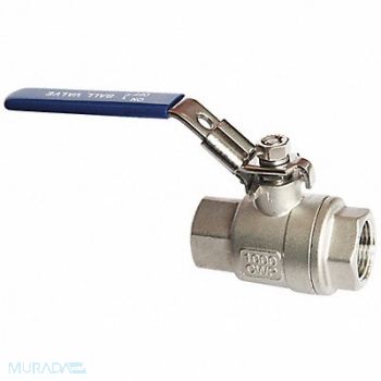 GRAINGER APPROVED SS Ball Valve FNPT 3, 1WMY9
