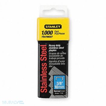 STANLEY Narrow Staples SS 7/16x3/8 PK1000, 1XHT9