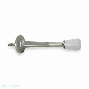 GRAINGER APPROVED Door Stop Rigid Nickel L 3 1/8 In, 1XNL4