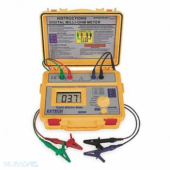 EXTECH Milli Ohmmeter 2000 ohm Max LCD, 1XU18