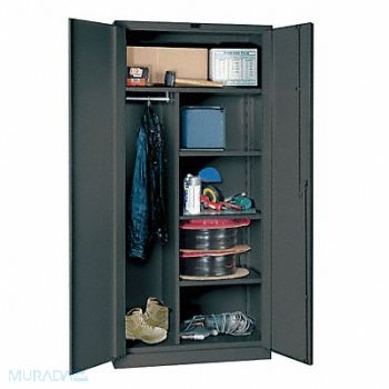 HALLOWELL Strg Cab 78 x36 x24 Charcoal 4Shlv, 1YHE7