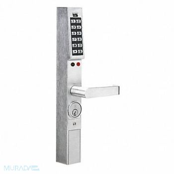 TRILOGY BY ALARM LOCK Electronic Lock Brushed Chrome 12 Button, 1YND1