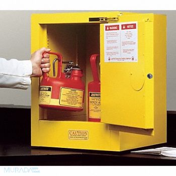 JUSTRITE Flammable Safety Cabinet 4 gal Yellow, 1YND8