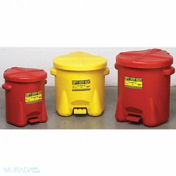 EAGLE Oily Waste Can 10 gal Poly Yellow, 1YNN2