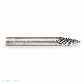 WIDIA METAL REMOVAL Carbide Bur Pointed Tree 1/4 Double Cut, 1Z378