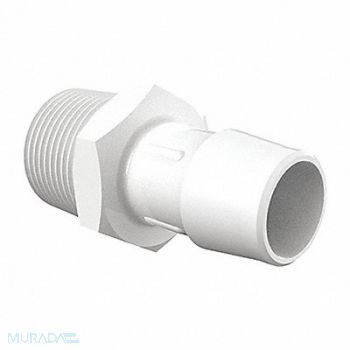 ELDON JAMES Adapter Thread To Barb PVDF 3/4 In PK5, 1ZJF9