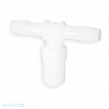 ELDON JAMES Tee Thread To Barb Poly 1/4 In NPT PK10, 1ZKD5