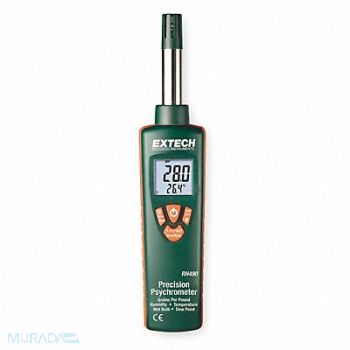 EXTECH Temp/Humdty Mtr 0 to 100 per Rel Hum Rng, 1ZPV3