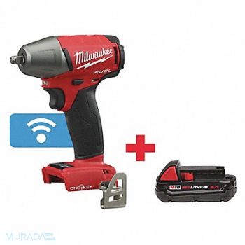 MILWAUKEE Impact Wrench Cordless Compact 18VDC, 202C95