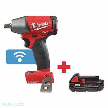 MILWAUKEE Impact Wrench Cordless Compact 18VDC, 202C97