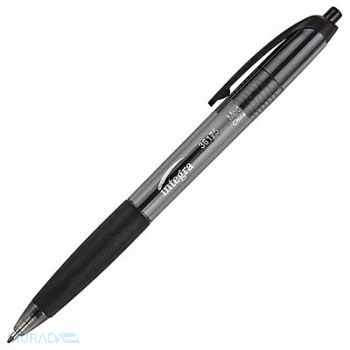 INTEGRA Rubber Grip Retractable Pens Black PK12, 203W68