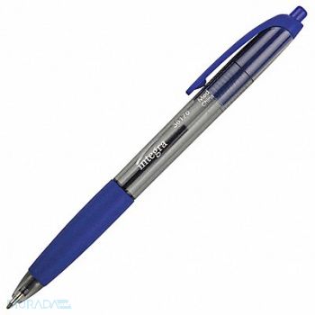 INTEGRA Rubber Grip Retractable Pens Blue PK12, 203W69