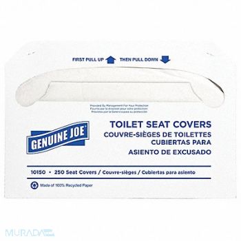 GENUINE JOE Toilet Seat Covers Carton Wht PK2500, 204F64