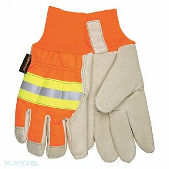MCR SAFETY Leather Gloves Beige M PR, 20JF26