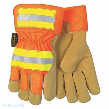 MCR SAFETY H7875 Leather Gloves Gold/Orange/Yellow XL PR, 20JF35