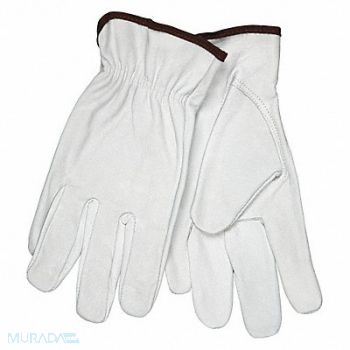 MCR SAFETY H7876 Leather Gloves White S PR, 20JF39