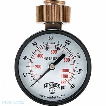 WINTERS K4555 Water Test Gauge 2.5 in 0 to 160 psi, 20JN42