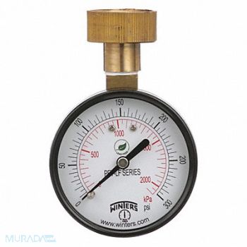 WINTERS K4555 Water Test Gauge 2.5 in 0 to 300 psi, 20JN43