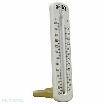 WINTERS Thermometer Analog 40-280 degF 1/2in NPT, 20JN87