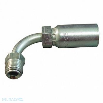 EATON WEATHERHEAD Crimp Fitting 90 Deg 1/2 ID 3/4 M, 20JV55