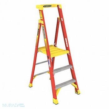 WERNER Podium Stepladder 3 ft Fiberglass 300 lb, 20KJ26