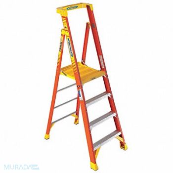 WERNER Podium Stepladder 4 ft Fiberglass 300 lb, 20KJ27