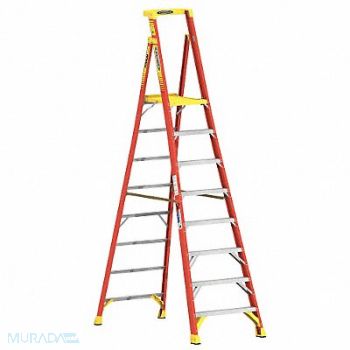 WERNER Podium Stepladder 8 ft Fiberglass 300 lb, 20KJ29