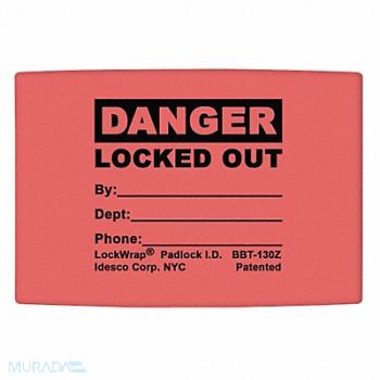 IDESCO Padlock Label 1.625inx1.5in Olefin PK25, 20KK97