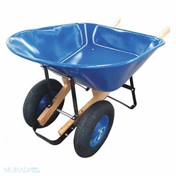 WESTWARD Wheelbarrow Steel 8 cu ft 2 Pneumatic, 20KP46