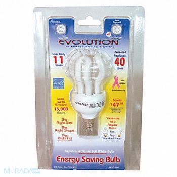 AERO-TECH Screw-In CFL Bulb 2700K 11W 8000 hr, 20LP82