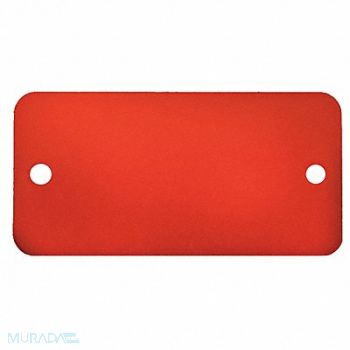 C.H. HANSON Blank Tag Alum 1 1/2in H 3in W Red PK5, 20LR96