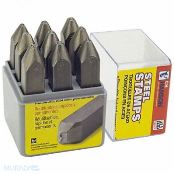 C.H. HANSON Steel Stamps Set 1/4 in 9 pcs., 20LU23
